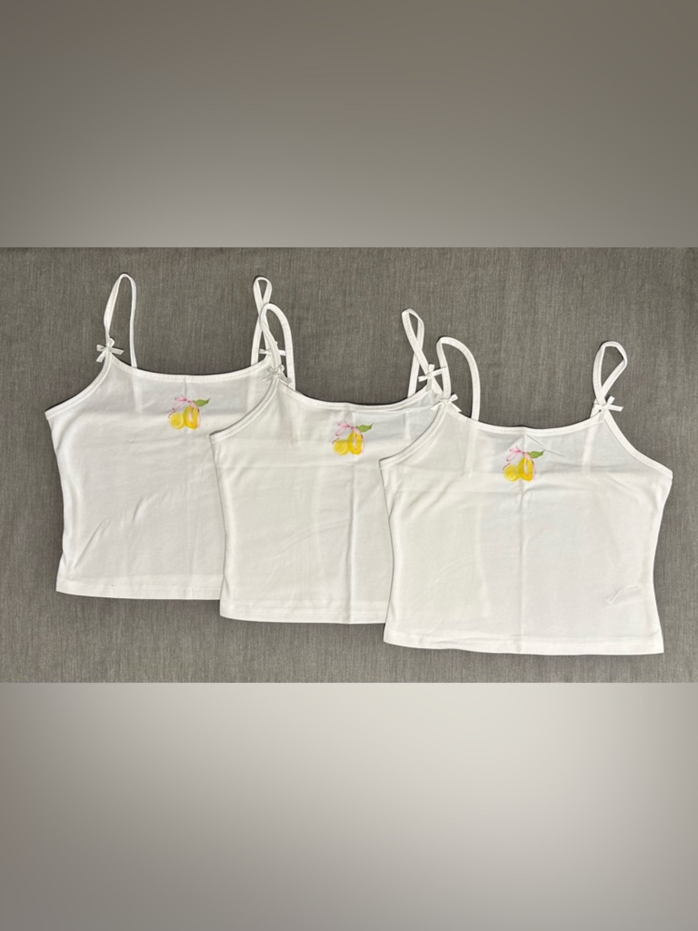 🔥Set of 3 Wild Fable Women’s White Cami with Lemon, Size: Small, NWT